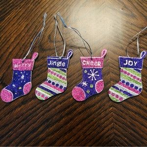 Set of Stocking Mini Christmas Tree Ornaments